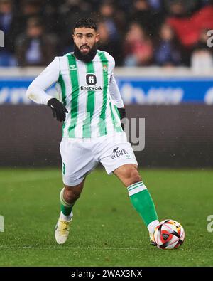 Vitoria, Spain. January 06, 2024. Nabil Fekir of Real Betis in action during the Copa El Rey Round of 32 match between Deportivo Alaves and Real Betis Balompie at Mendizorrotza Stadium on January 06, 2024 in Vitoria, Spain. Credit: Cesar Ortiz Gonzalez/Alamy Live News Stock Photo