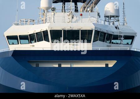 bridge of a modern platform supply vessel Stock Photo