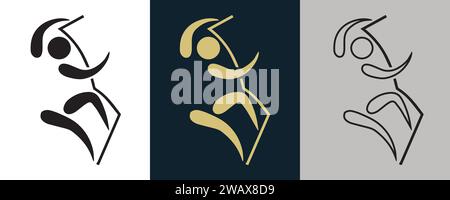 Sport Climbing CLB Symbol pictogram on Color Black and White 3 Style Logo Summer Sport Event icon Vector Illustration Abstract Editable image Stock Vector