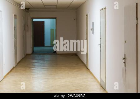 Corridor in old industrial building Stock Photo