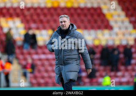 The University of Bradford Stadium, Bradford, England - 6th January 2024 Scott Lindsey Manager of Crawley Town - before the game Bradford City v Crawley Town, Sky Bet League Two,  2023/24, The University of Bradford Stadium, Bradford, England - 6th January 2024 Credit: Mathew Marsden/WhiteRosePhotos/Alamy Live News Stock Photo