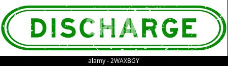 Grunge green discharge word rubber seal stamp on white background Stock Vector
