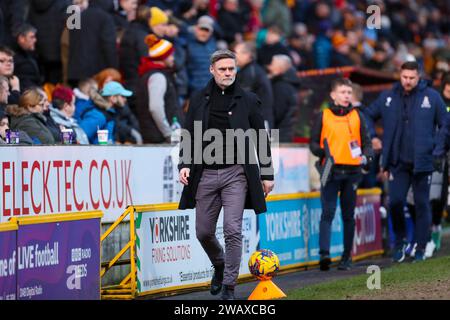 The University of Bradford Stadium, Bradford, England - 6th January 2024 Graham Alexander Manager of Bradford City - during the game Bradford City v Crawley Town, Sky Bet League Two,  2023/24, The University of Bradford Stadium, Bradford, England - 6th January 2024 Credit: Mathew Marsden/WhiteRosePhotos/Alamy Live News Stock Photo