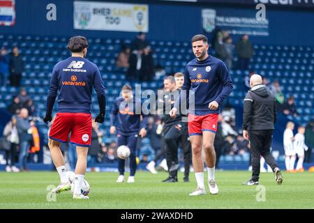 West Bromwich, UK. 07th Jan, 2024. Aldershot players warming up ahead of the Emirates FA Cup match between West Bromwich Albion and Aldershot Town at The Hawthorns, West Bromwich, England on 7 January 2024. Photo by Stuart Leggett. Editorial use only, license required for commercial use. No use in betting, games or a single club/league/player publications. Credit: UK Sports Pics Ltd/Alamy Live News Stock Photo