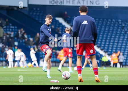 West Bromwich, UK. 07th Jan, 2024. Aldershot players warming up ahead of the Emirates FA Cup match between West Bromwich Albion and Aldershot Town at The Hawthorns, West Bromwich, England on 7 January 2024. Photo by Stuart Leggett. Editorial use only, license required for commercial use. No use in betting, games or a single club/league/player publications. Credit: UK Sports Pics Ltd/Alamy Live News Stock Photo