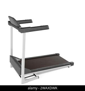 A 3D rendering of a treadmill on a white background Stock Photo