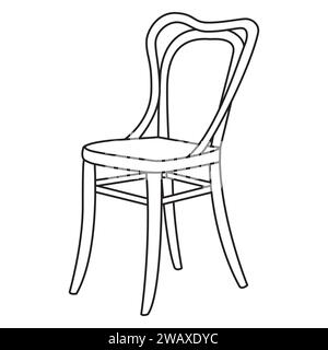 Classic wooden chair. Black and white. vector illustration on white background. Vector illustration Stock Vector