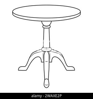 Classic wooden table. Black and white. vector illustration on white background. Vector illustration Stock Vector
