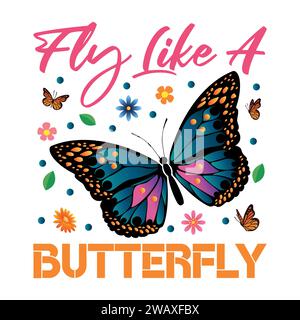 Butterfly T-Shirt Design Stock Vector