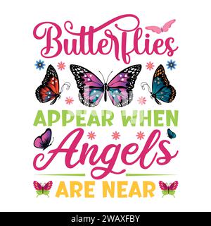 Butterfly T-Shirt Design Stock Vector