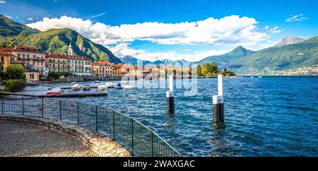 Town of Menaggio on Como lake waterfront panoramic view, Lombardy region of Italy Stock Photo
