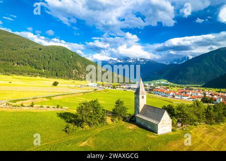 Idyllic alpine village of Burgeis aerial view, Trentino Alto Adige region of Italy Stock Photo