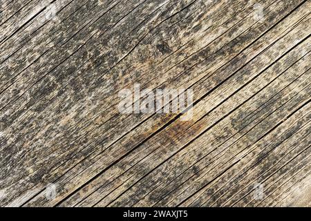 Wooden background. Texture of old wooden plank. Top view. Stock Photo