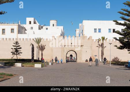 Bab (Gate) Sbaa, one of the main entrance gates to the historic Medina in the city of Essaouira, Morocco. 7th Jan 2024 Stock Photo