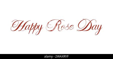 Happy Rose Day Stylish Text illustration Design Stock Vector