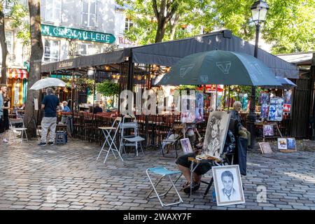 Artists in the Montmartre district, Paris, France Stock Photo