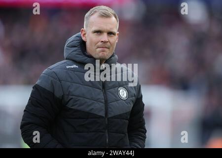 Bristol City manager Liam Manning applauds the fans following the the ...