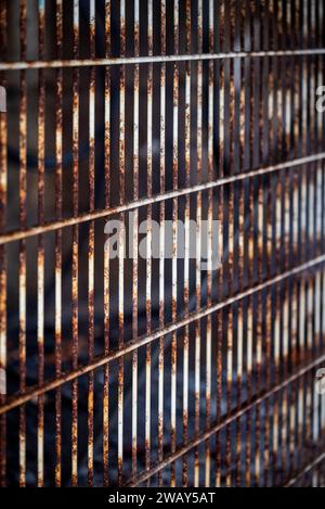 Rusty metal fence Stock Photo