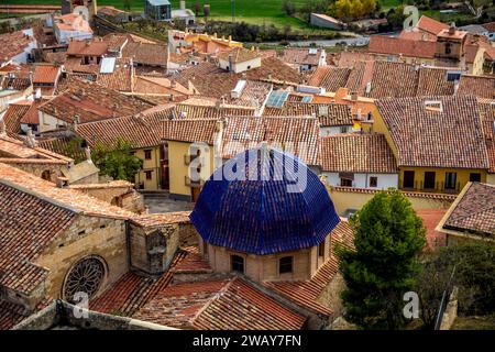 View from the castle of the old town of Morella, walled and medieval city of Castellón, Valencian Community, Spain Stock Photo