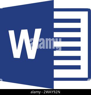 Microsoft word | blue symbol sign, word application Stock Vector