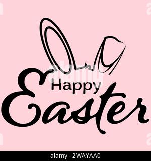 Happy Easter Bunny Ears, Easter Poster or Banner Design Stock Vector