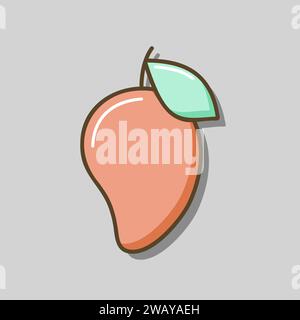 Mango tropical fruit vector icon. Graph symbol for food and drinks web site, apps design, mobile apps and print media, logo, UI Stock Vector