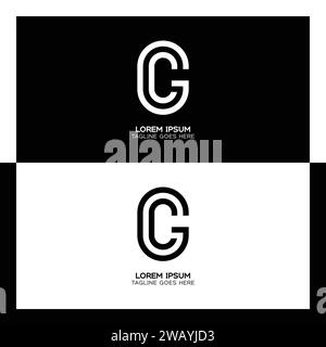 GC initial letters linked elegant logo. letter G and C pattern design monogram Stock Vector