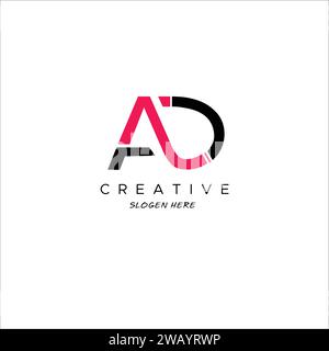 AD LETTER LOGO CREATIVE MODREN TEMPLATE VECTOR DESIGN . Stock Vector