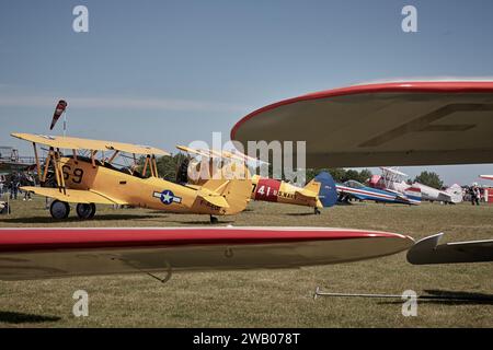 Biplane parked in line Stock Photo