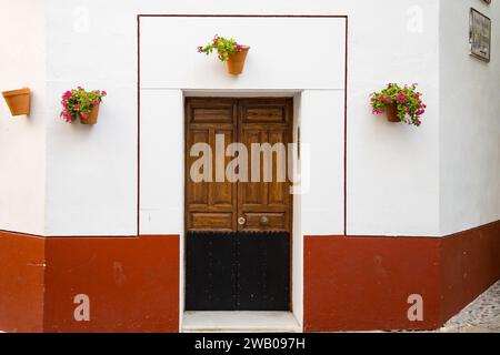 Beautiful doorway along a street in Cordoba, Spain Stock Photo