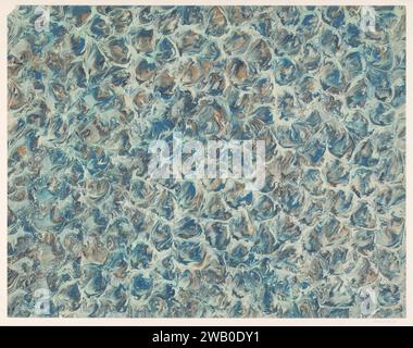Fantasy marble in different shades of blue and brown, anonymous, 1900 - 2000 marbled paper   paper. paint (coating) phantasy marbled paper Stock Photo