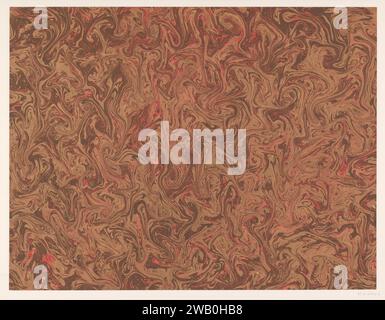 Fantasy marble in different shades of brown and red, anonymous, 1900 - 2000 marbled paper   paper. paint (coating) phantasy marbled paper Stock Photo