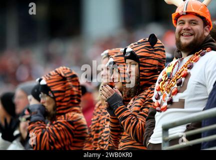 Cincinnati. Ohio, USA. 07th Jan, 2024. Cincinnati Bengals fans and Cleveland Browns fans during their game at Paycor Stadium on Sunday, January 7, 2024 in Cincinnati. Ohio Photo by John Sommers II/UPI Credit: UPI/Alamy Live News Stock Photo