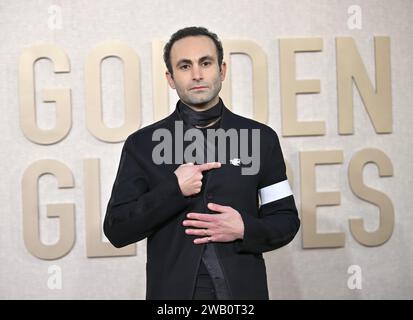 Beverly Hills, United States. 07th Jan, 2024. Actor Khalid Abdalla arrives for the 81st annual Golden Globe Awards at the Beverly Hilton in Beverly Hills, California on Sunday, January 7, 2024. Photo by Chris Chew/UPI Credit: UPI/Alamy Live News Stock Photo