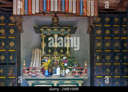 Nagoya, Japan - November 20, 2007: The Buddhist altar at Toganji temple of Soto sect of Buddhism. Nagoya. Japan Stock Photo