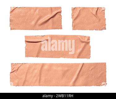 Peach colored cloth tapes on white background with clipping path Stock Photo