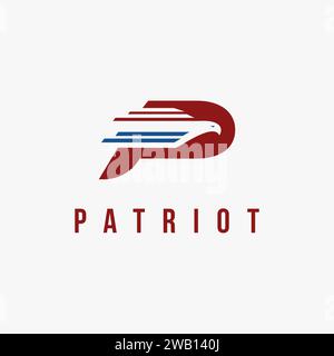 Letter P for patriot logo icon vector template on white background Stock Vector