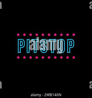 pitstop wordmark logo icon vector on black background Stock Vector