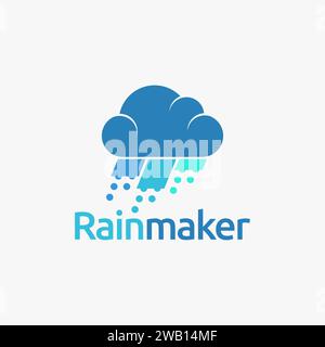 Modern Rain cloud logo icon vector template on white background Stock Vector