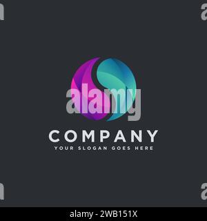 Abstract modern Letter S logo icon vector template on dark background Stock Vector