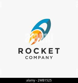 Abstract launched rocket logo icon vector template on white background Stock Vector