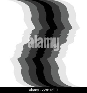 Abstract man heads gradient Stock Vector