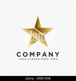 elegant Golden star logo icon vector template on white background Stock Vector