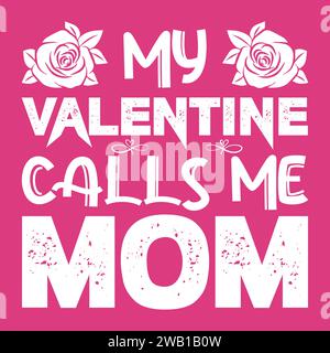 Valentines Day Typography T-Shirt Design Stock Vector