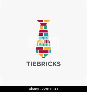 Bricks tie Logo icon vector template on white background Stock Vector