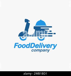 Scooter Food Delivery logo icon vector template on white background Stock Vector