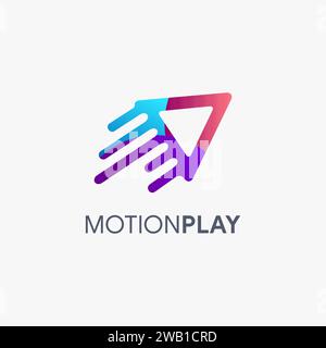 Fast play, motion play logo icon vector on white background Stock Vector