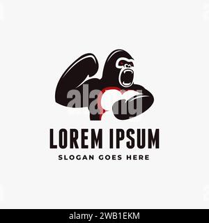 Simple powerful gorilla logo icon vector on white background Stock Vector