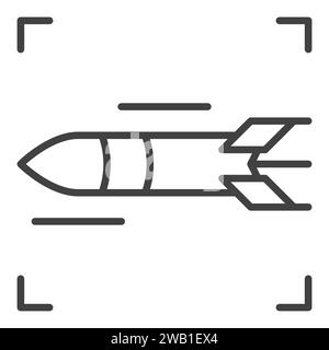 Rocket Weapon vector Missile concept outline icon or symbol Stock Vector