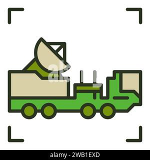 Radar Military Vehicle vector concept colored icon or sign Stock Vector